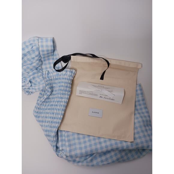 SLEEPER Gingham Belle Mid-Length Dress, size XL, 100% Linen, NWT - Picture 12 of 14